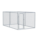 Recinto per Animali Domestici Cani Cuccioli 400x230x182 cm in Metallo Galvanizzato Argento