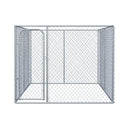 Recinto per Animali Domestici Cani Cuccioli 400x230x182 cm in Metallo Galvanizzato Argento