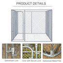 Recinto per Animali Domestici Cani Cuccioli 400x230x182 cm in Metallo Galvanizzato Argento