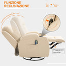 Poltrona Relax Massaggiante in Similpelle in Similpelle Beige