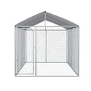 Recinto per Animali Domestici Cani Cuccioli 400x230x232 cm in Metallo Galvanizzato Argento