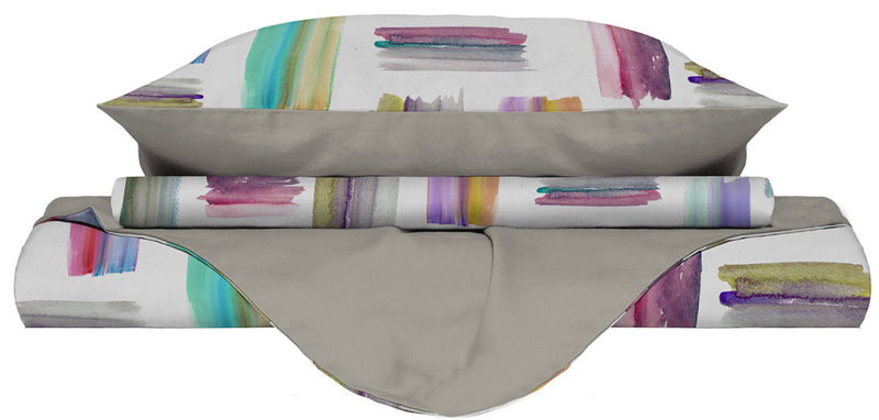 Copripiumino con Stampa sul Sacco e Federe Doubleface Multicolor