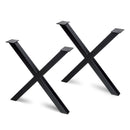 Set Gambe Cross per Tavolo H695 Verniciato Nero Acciaio Emuca