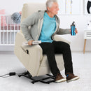 Poltrona Alzapersona Elettrica 1 Motore in Similpelle Crema