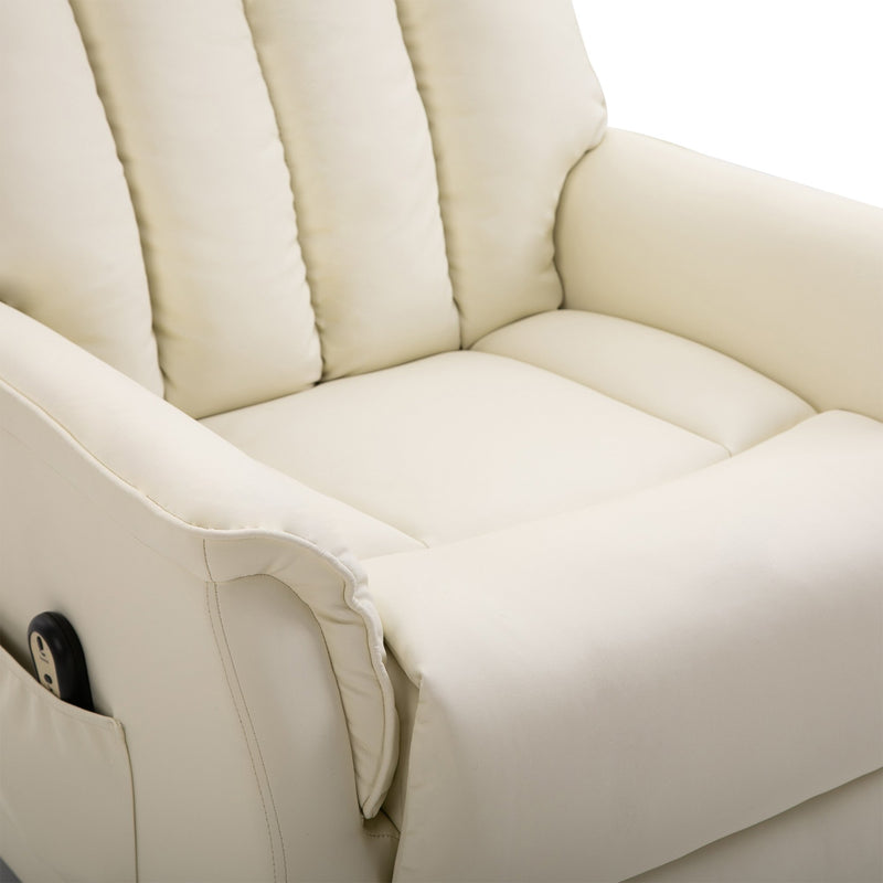 Poltrona Alzapersona Elettrica 1 Motore in Similpelle Crema