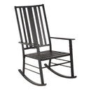 Sedia a Dondolo con Braccioli 68,5x87x113 cm in Acciaio Nero