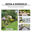 Sedia a Dondolo con Braccioli 68,5x87x113 cm in Acciaio Nero