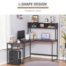 Scrivania Angolare da Ufficio 170x120x140 cm in Metallo e Legno Noce e Nero