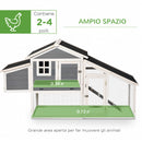 Pollaio Gabbia per Galline da Esterno 176,5x65,5x100 cm con Area Aperta Recitanta Grigio