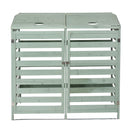 Copri Bidoni Spazzatura da Giardino 131x85x125 cm con Coperchio in Legno di Abete Verde Chiaro