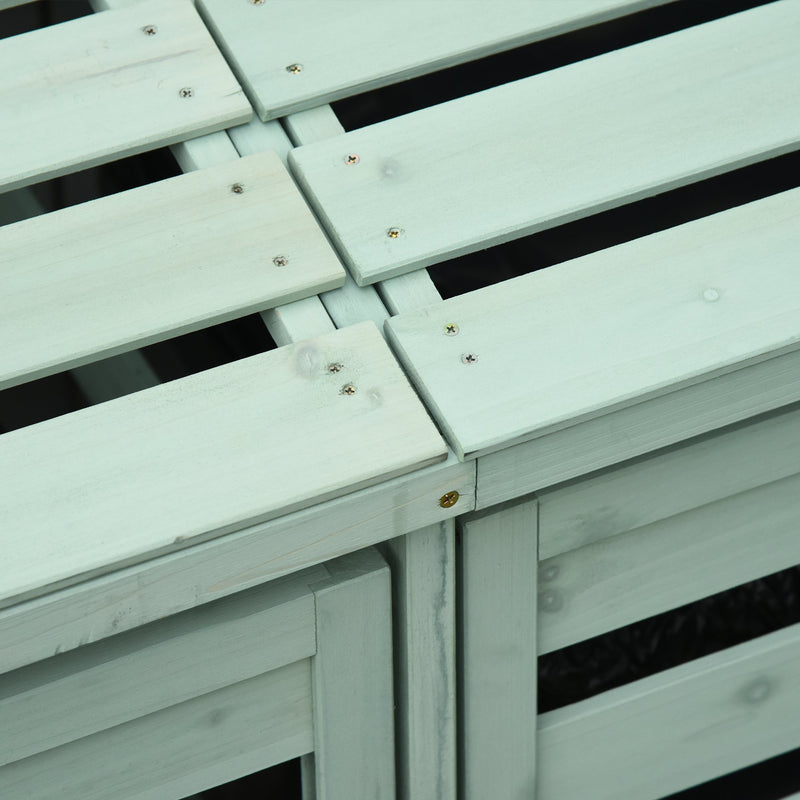 Copri Bidoni Spazzatura da Giardino 131x85x125 cm con Coperchio in Legno di Abete Verde Chiaro