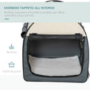 Trasportino per Cani e Gatti Pieghevole 61x46x51 cm in Oxford e PVC Grigio