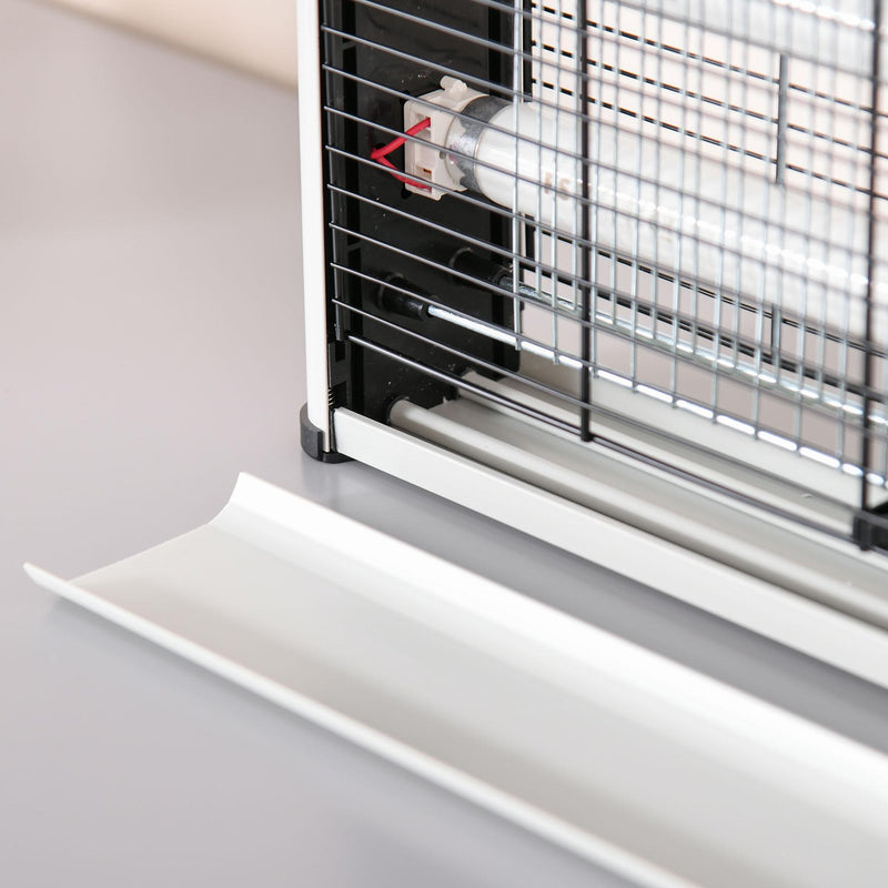 Zanzariera Elettrica 2 Lampade LED 20W Argento e Nero