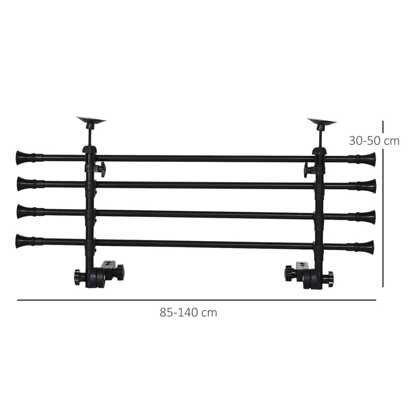 Griglia Divisoria Regolabile per Trasporto Cani per Auto Nera