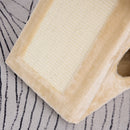 Tiragraffi per Gatti Pieghevole 54,5x32x65 cm con Casetta in Peluche Giallo