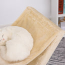 Tiragraffi per Gatti Pieghevole 54,5x32x65 cm con Casetta in Peluche Giallo