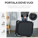 Lettino Prendisole Pieghevole da Giardino 180x55x24 cm in Metallo e Tessuto Oxford Nero