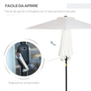 Ombrellone da Giardino Ø2,27m in Metallo e Poliestere Bianco Crema