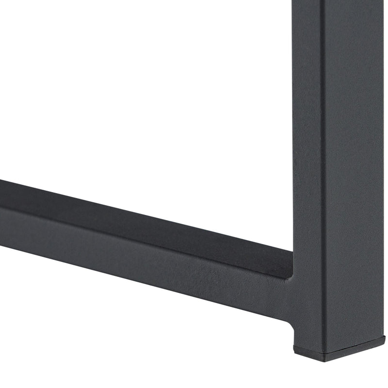 Set Salotto da Giardino Divano 2 Poltrone e Tavolino in Alluminio Grigio e Nero