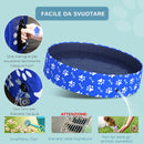 Piscina Rigida per Cani Taglia Grande Ø140x30 cm in PVC e Truciolare Blu