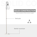 Lampada da Terra con Paralume E27 Ø25x152 cm in Metallo e Marmo Nera