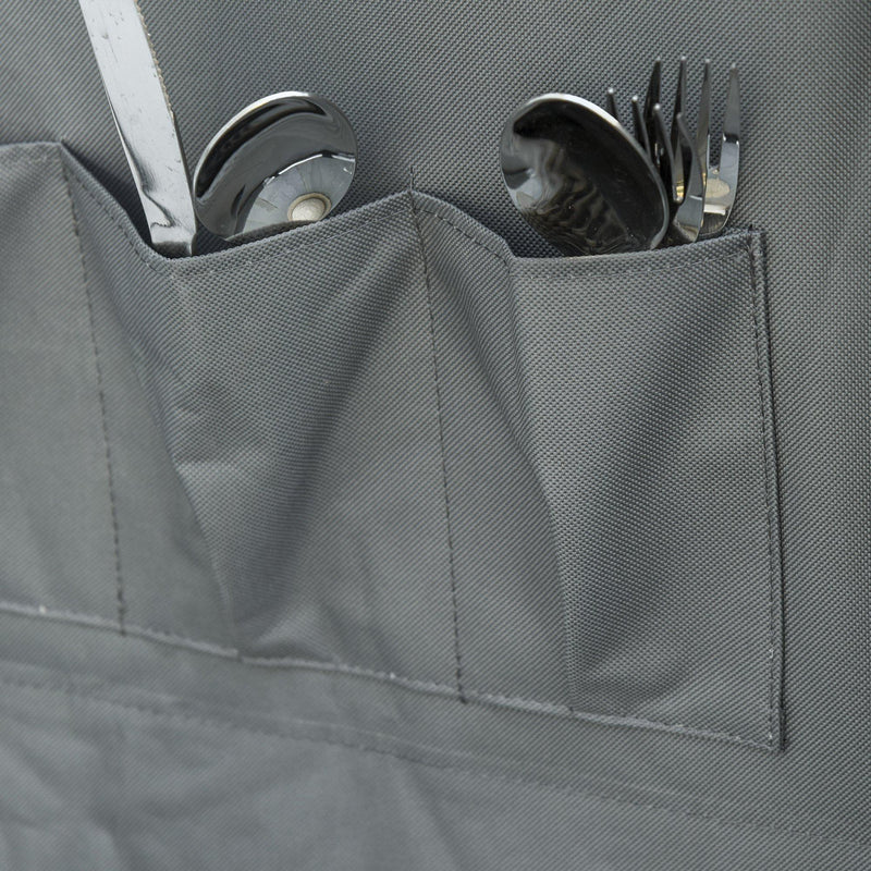 Mobile da Campeggio 2 Mensole 60x49x70 cm in Alluminio e Tessuto Oxford Grigio