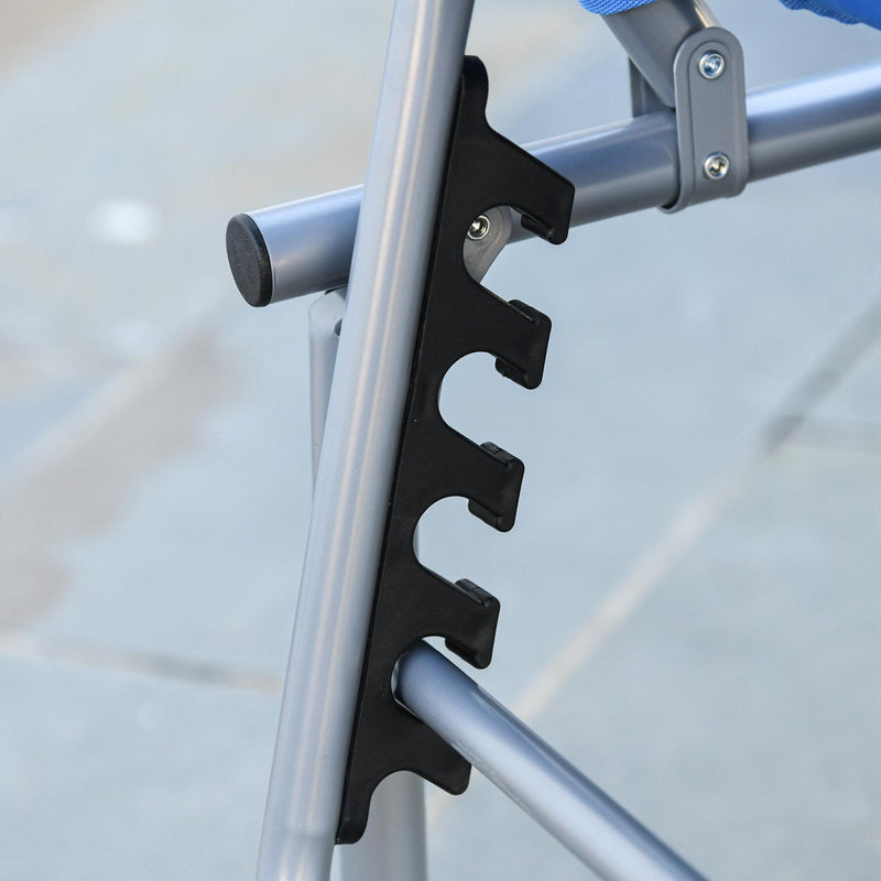 Lettino Prendisole Pieghevole da Giardino 58x139x35,5 cm in Acciaio e Tessuto Oxford Blu