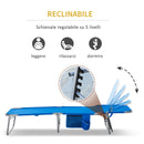 Lettino Prendisole Pieghevole da Giardino 58x139x35,5 cm in Acciaio e Tessuto Oxford Blu