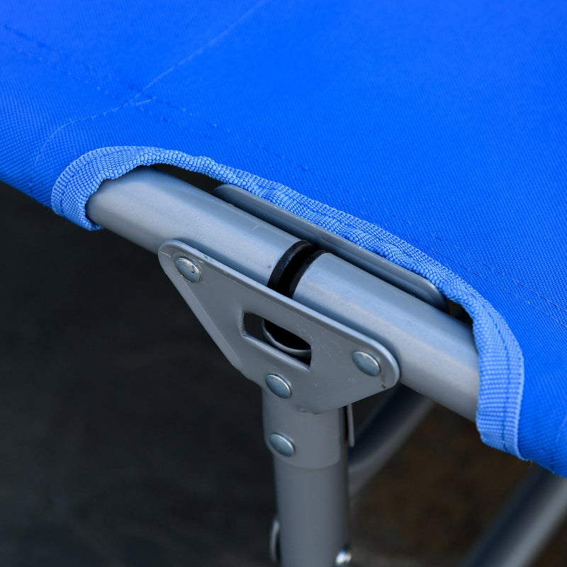 Lettino Prendisole Pieghevole da Giardino 58x139x35,5 cm in Acciaio e Tessuto Oxford Blu