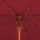 Ombrellone da Giardino Ø2,57 m Palo Ø38 mm in Legno e Poliestere Rosso