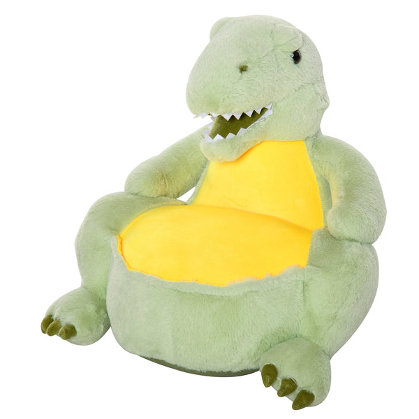sconto Sessel für Kinder 60x55x59 cm in grünem Dinosaurier-Plüsch