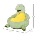 Poltroncina per Bambini 60x55x59 cm in Peluche Dinosauro Verde