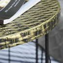 Set 2 Tavolini da Giardino in Metallo con Ceste Nero e Bronzo