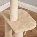 Albero Tiragraffi per Gatti 48x40x100 cm con Cuccia in Peluche Beige