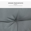 Set 3 Cuscini Seduta e 2 Schienali per Pallet in Poliestere Imbottito Grigio scuro