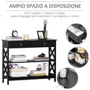 Consolle Ingresso 2 Cassetti 100x30,5x80 cm in MDF Nero
