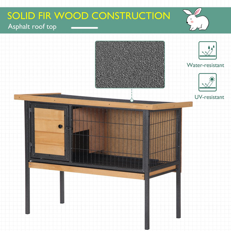 Conigliera Gabbia per Conigli 91,5x45x70 cm in Legno e Metallo Nero