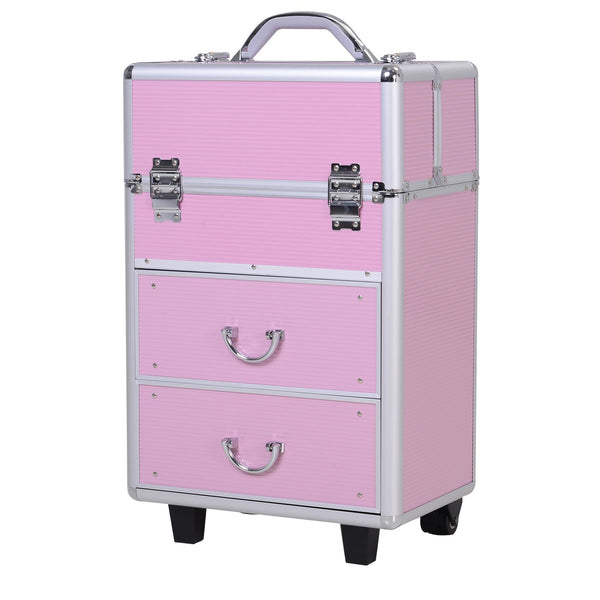 Trolley für Kosmetikerin Make Up Makeup 36x23x58-103 cm in Pink Aluminium prezzo