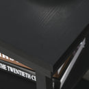 Lampada da Terra con Tavolino e 2 Prese USB 44,5x44,5x144,5 cm in Metallo Nero