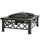 Berbecue a Legna 76x76x47 cm in Metallo Nero