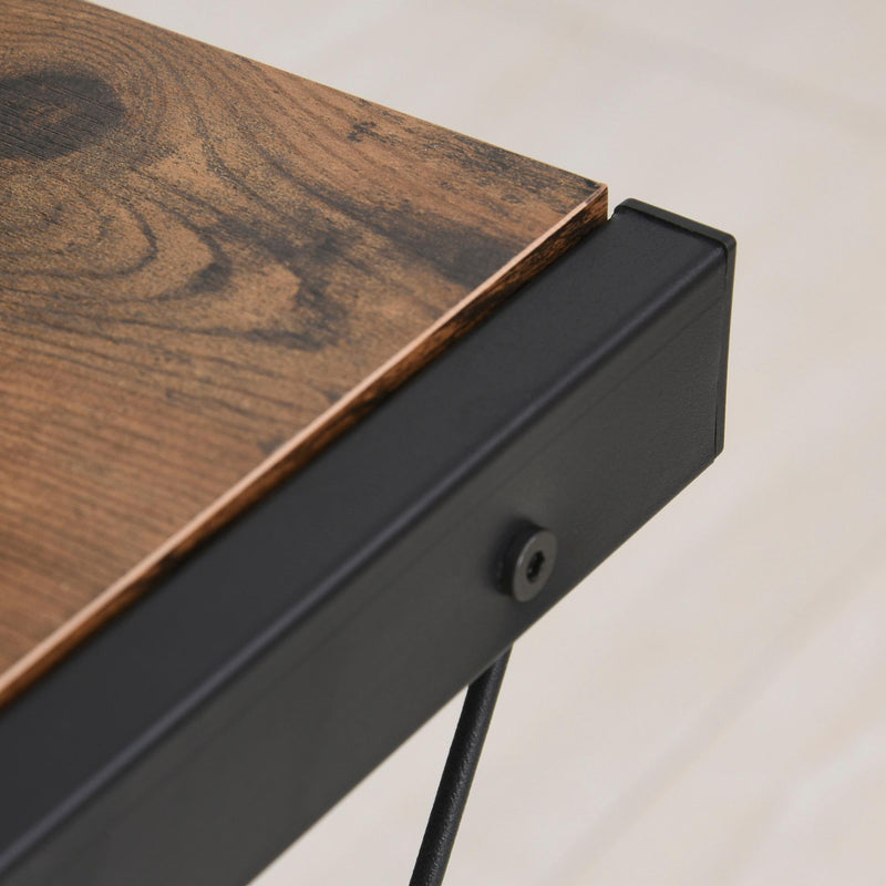 Scrivania Angolare da Ufficio 155x115x91.5 cm in Metallo e Truciolare Nero