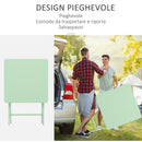 Set Tavolo e 2 Sedie Pieghevoli da Giardino in Metallo Verde