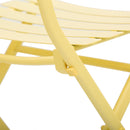Set Tavolo e 2 Sedie Pieghevoli da Giardino in Metallo Giallo