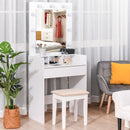 Toletta da Camera con Specchio e LED 70x40x160 cm in Legno Truciolare Bianco