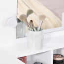 Toletta da Camera con Specchio e LED 70x40x160 cm in Legno Truciolare Bianco