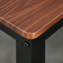 Set Tavolo 2 Sedie e Panca in Metallo e Legno Nero e Marrone