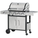 Barbecue a Gas GPL  4 Fuochi 3kW con Fornello Laterale Acciaio