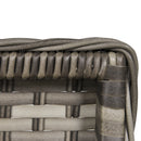 Set Tavolo e 6 Sedie da Giardino in Rattan con Cuscini Grigio