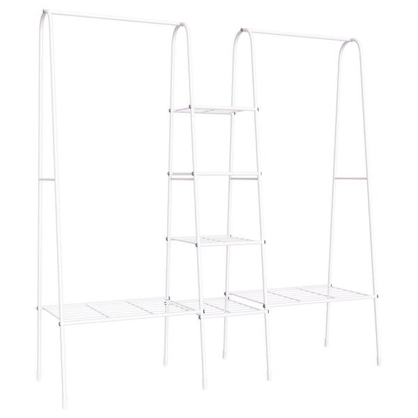 Kleiderständer mit Ablage 176 x 47 x 177 cm aus weißem Metall sconto