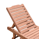 Lettino Prendisole da Giardino 182x60x35 cm con Ruote e Vassoio Estraibile in Legno